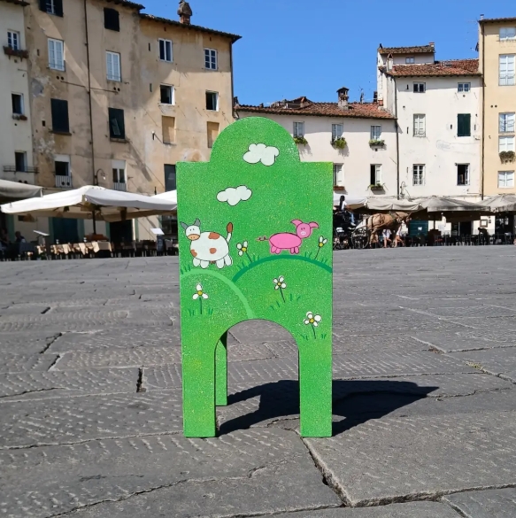 seggiolina bambino legno decorato