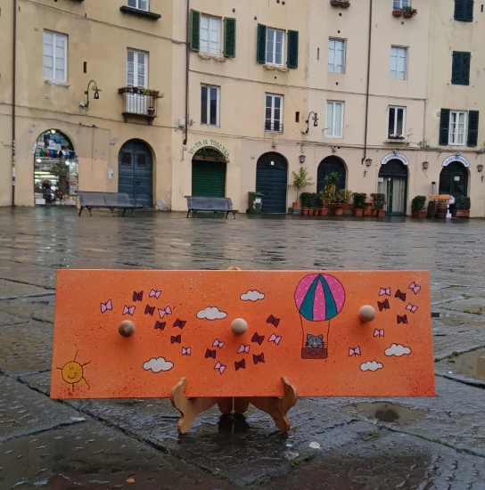 attaccapanni mongolfiera arancione